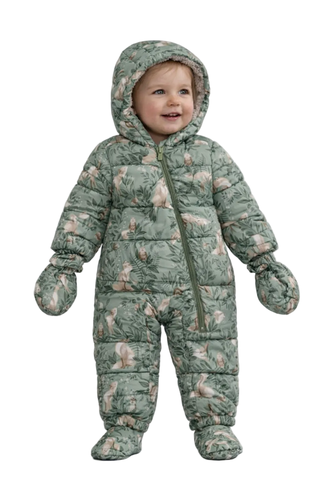 Indigo Baby Hooded Winter Snowsuit with Mittens & Booties