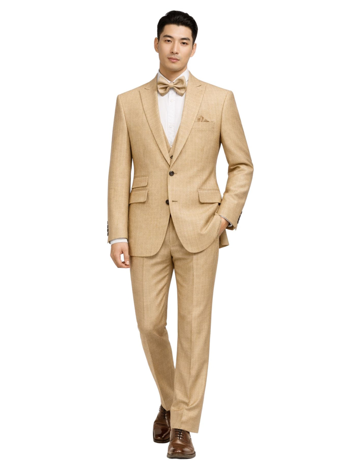 Musculini Men’s Three-Piece Suit + Bow tie