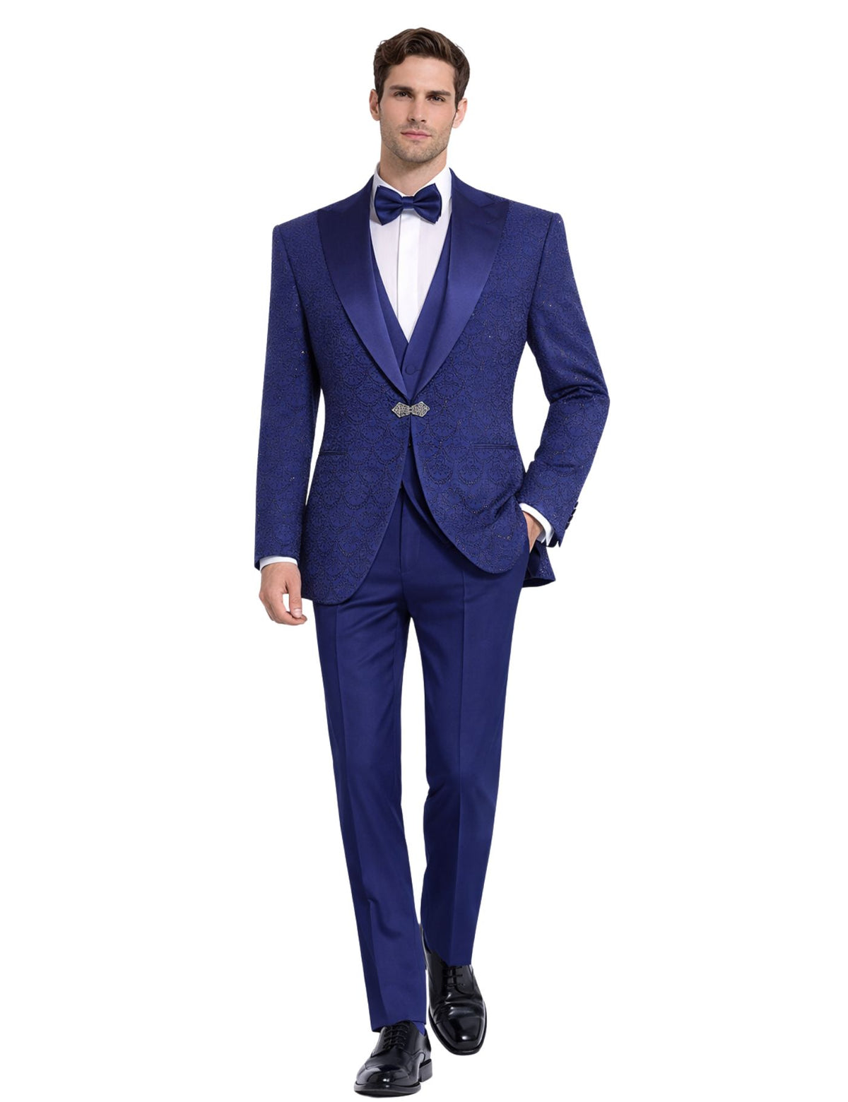 Musculini Men’s Three-Piece Suit + Bow tie