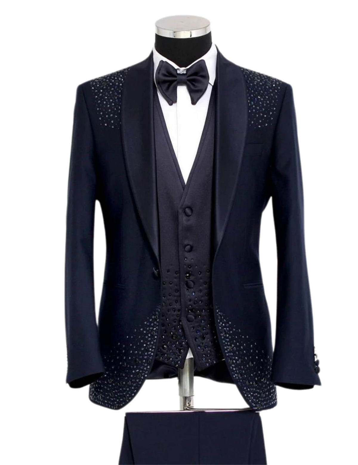 Musculini Men’s Three-Piece Suit+ Bow tie