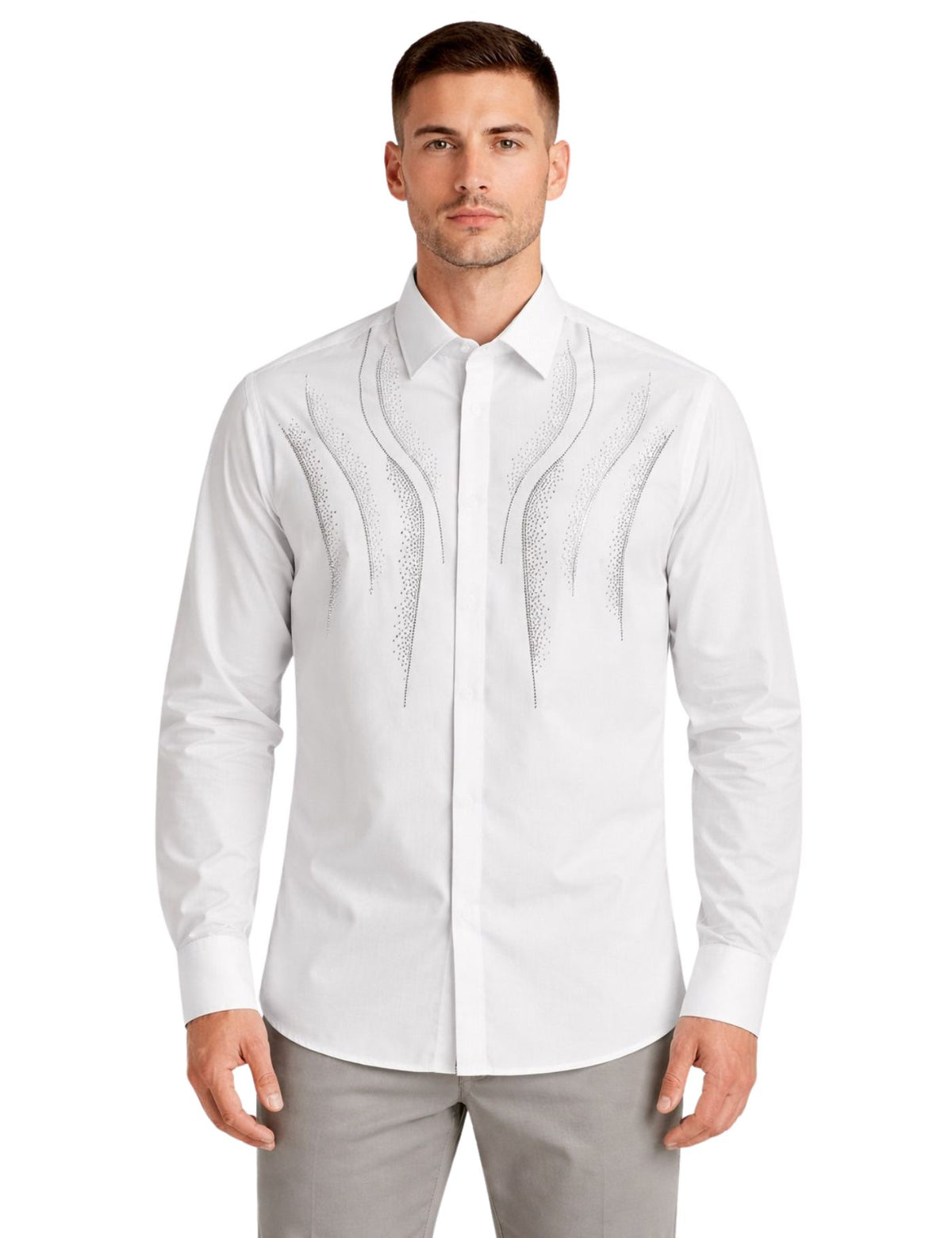 Serpico Men’s Rhinestone Dress Shirt.(FFF)