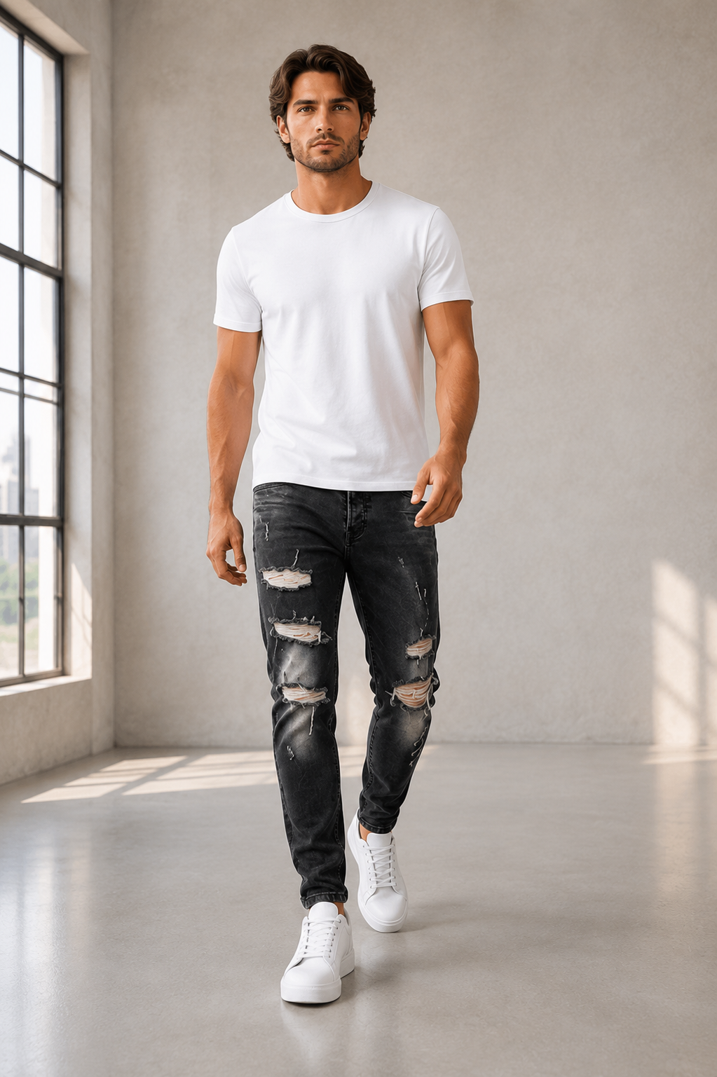 2Y Premium Patched Jeans Pant.(FFFF)