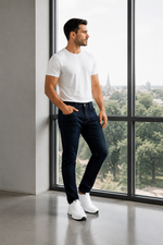 Men’s Dark Indigo Stretch Denim Jeans.(FFFF)