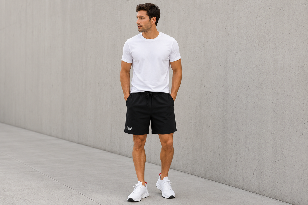 Men’s Denim Drawstring Shorts.(FFFF)