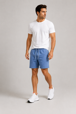 Men’s Denim Drawstring Shorts.(FFFF)