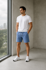 Men’s Denim Drawstring Shorts.(FFFF)
